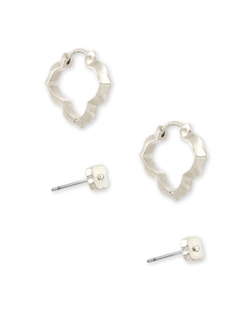 Abbie Stud & Huggie Earrings Set in Silver image number 0